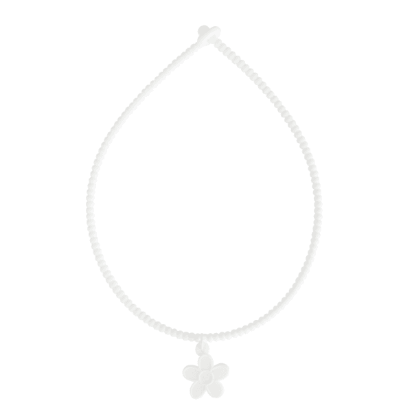 WHITE SILICON DAISY NECKLACE