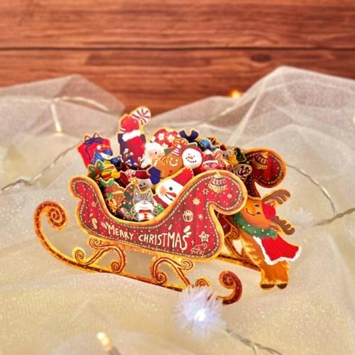 디원 크리스마스 썰매 팝업카드 (LX-05)