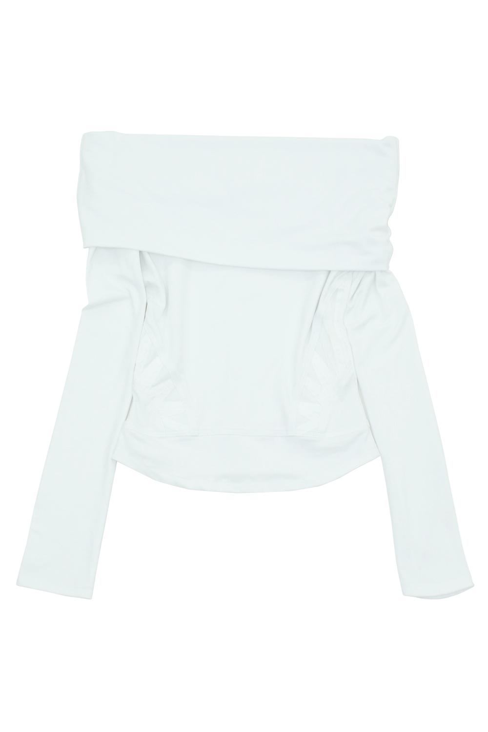 Ribbon Ribbed Off-Shoulder Top 002