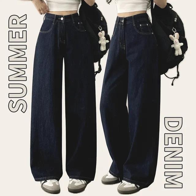 [여름소재] 썸머생지 와이드 일자 데님 팬츠 (2color)
