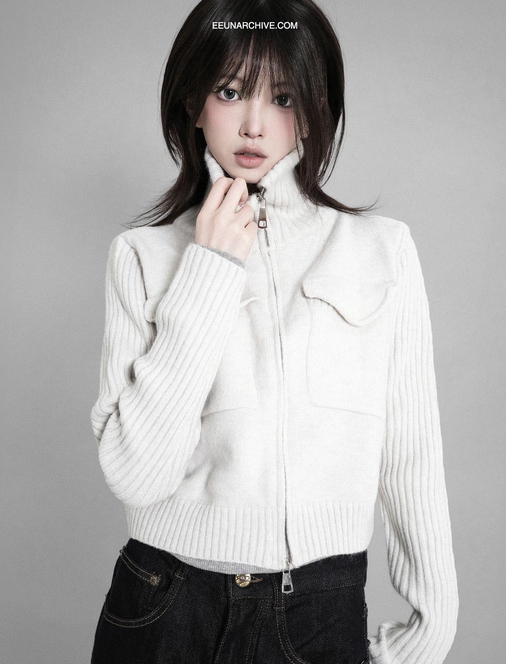 어반 하이넥 니트집업