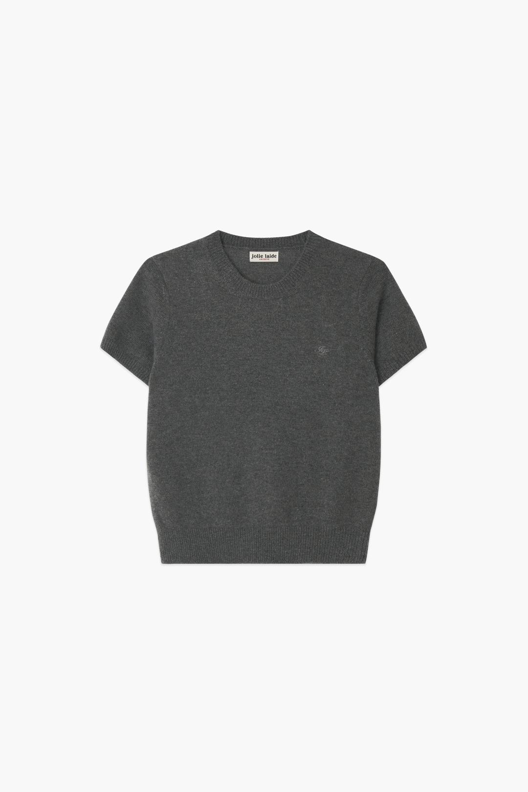 Cashmere knit top (Charcoal)