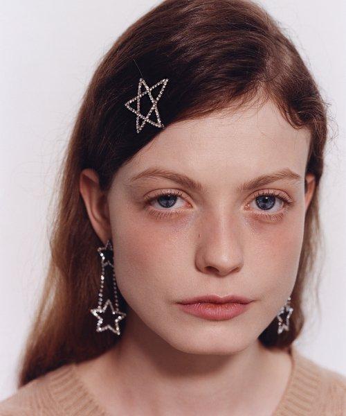 CZ Star Hair Slide (white)