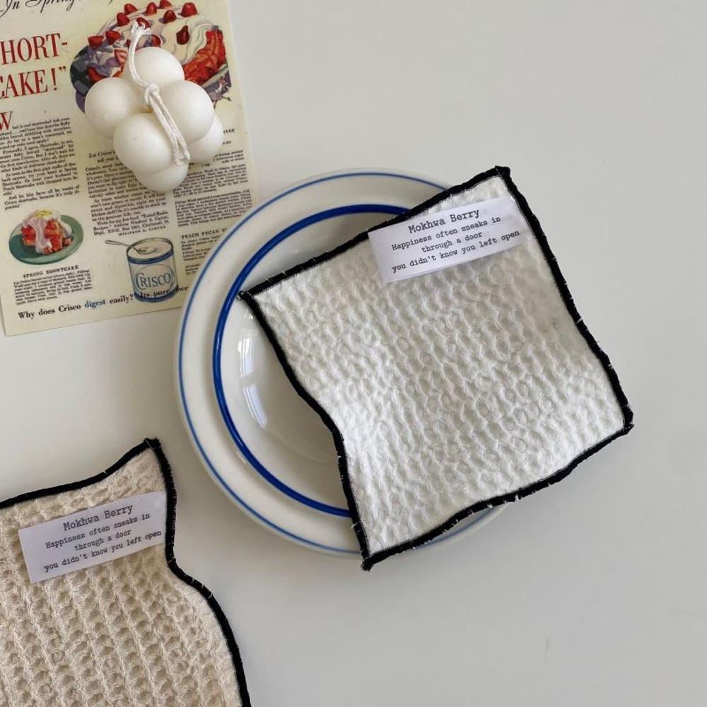 목화베리 와플 티코스터 패브릭컵받침 2color