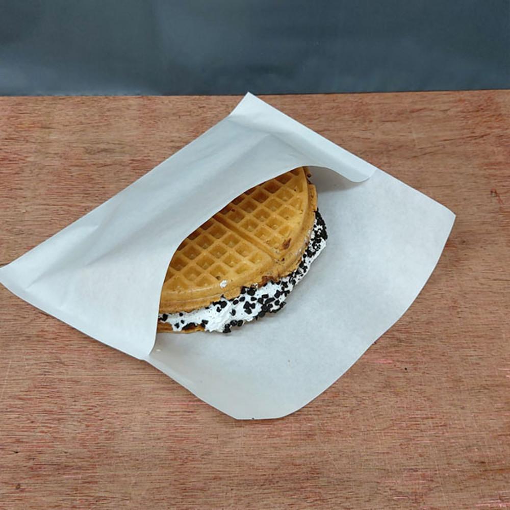 화이트봉투형 코팅지(대 200장) 와플봉투 크로플포장 와플포장