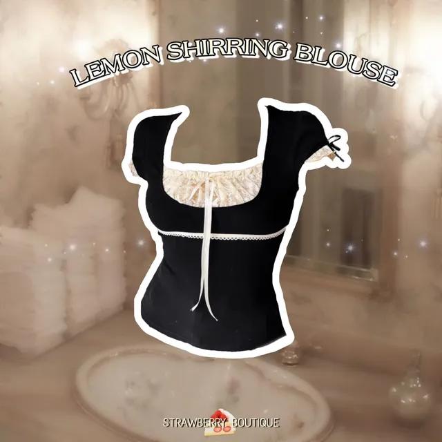 한정수량/단독💓) 레몬 셔링 반팔 블라우스