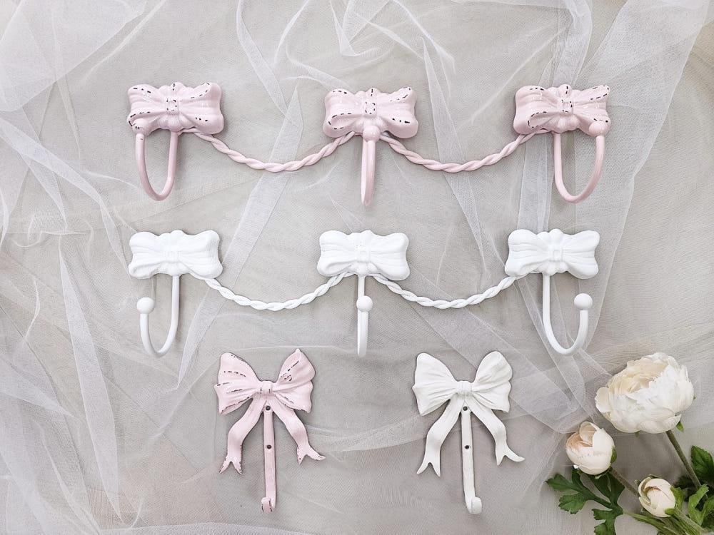 쉐비블랑체 빈티지 리본 훅걸이 옷 소품 가방 모자 정리 걸이 훅 벽장식