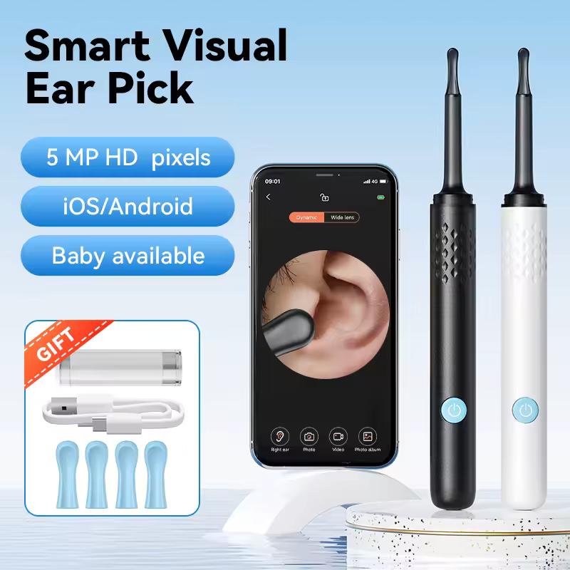 WIFI 비주얼 귀 청소기 검 이경 카메라 6 LED 조명 4.0mm 미니 귀 왁스 제거 도구 카메라 가져 오기 비디오 500W HD Earpick