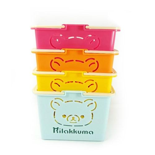 리락쿠마 미니 컬러 수납바구니4종