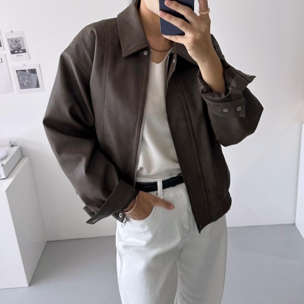 여성 멜로우 가죽자켓 블루종 하이퀄리티