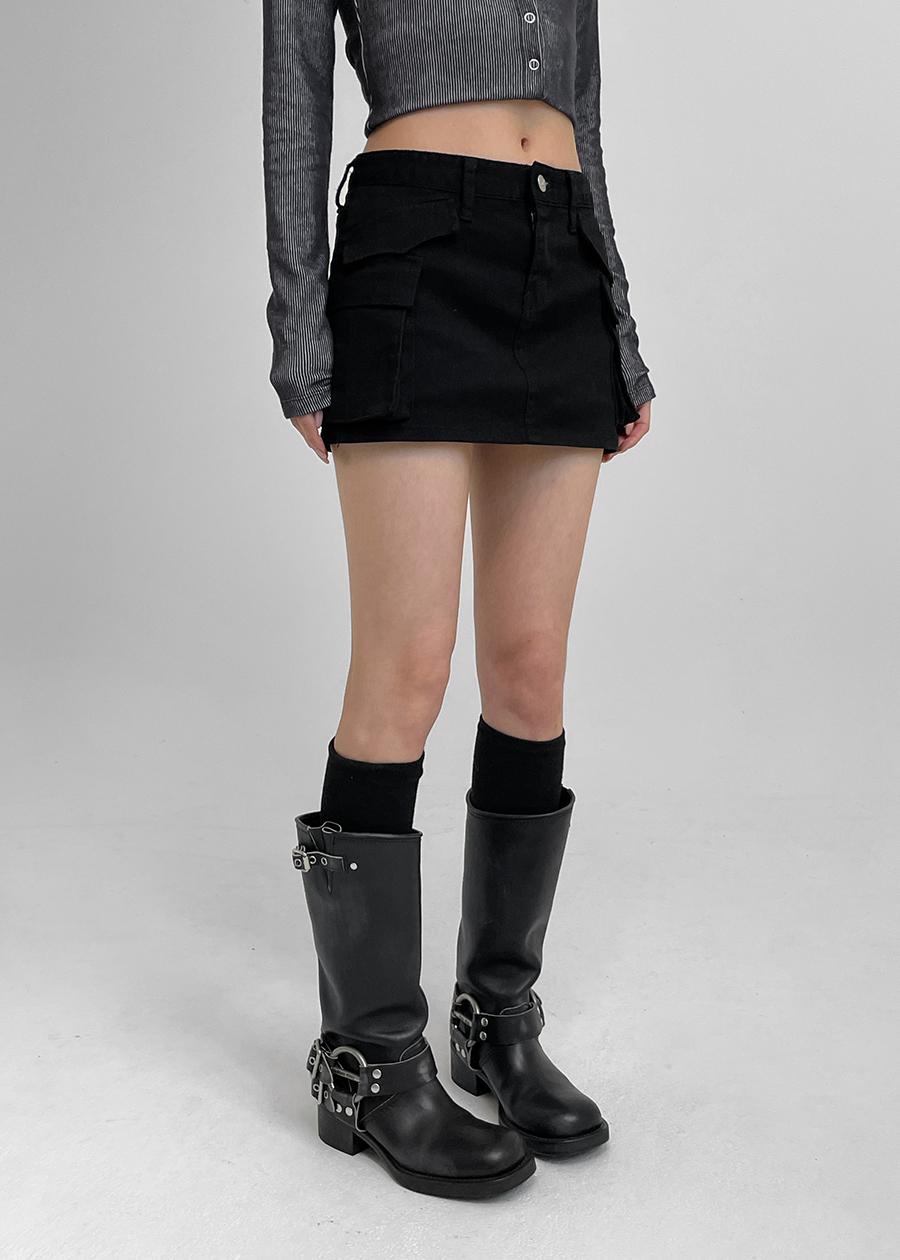 블랙업 [2천장판매] [MADE] 카멜즈 카고 스커트팬츠