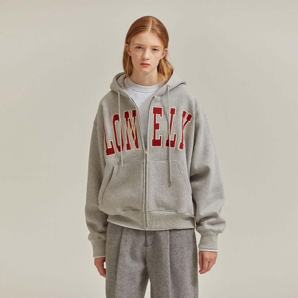 LONELY/LOVELY HOODIE ZIP-UP GRAY