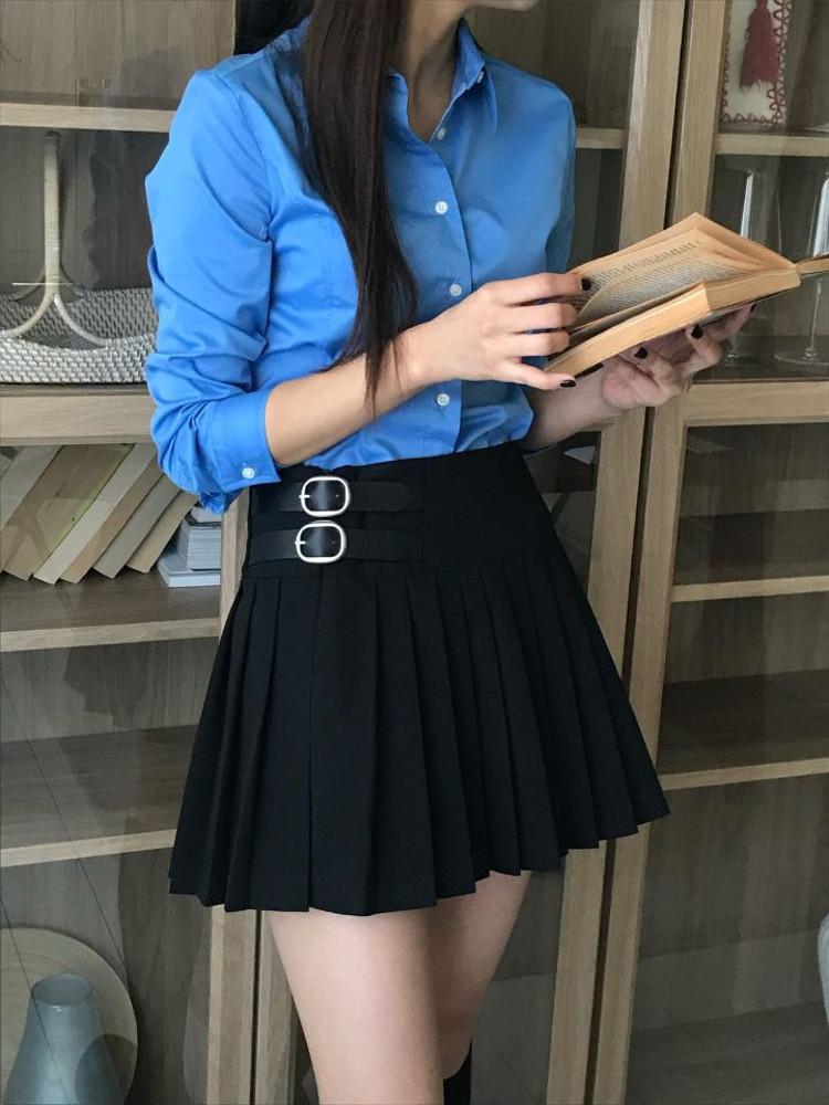 Lilibet 릴리벳 프레피 스커트 봄 미니 플리츠 벨트 스커트 sk (2 Color)