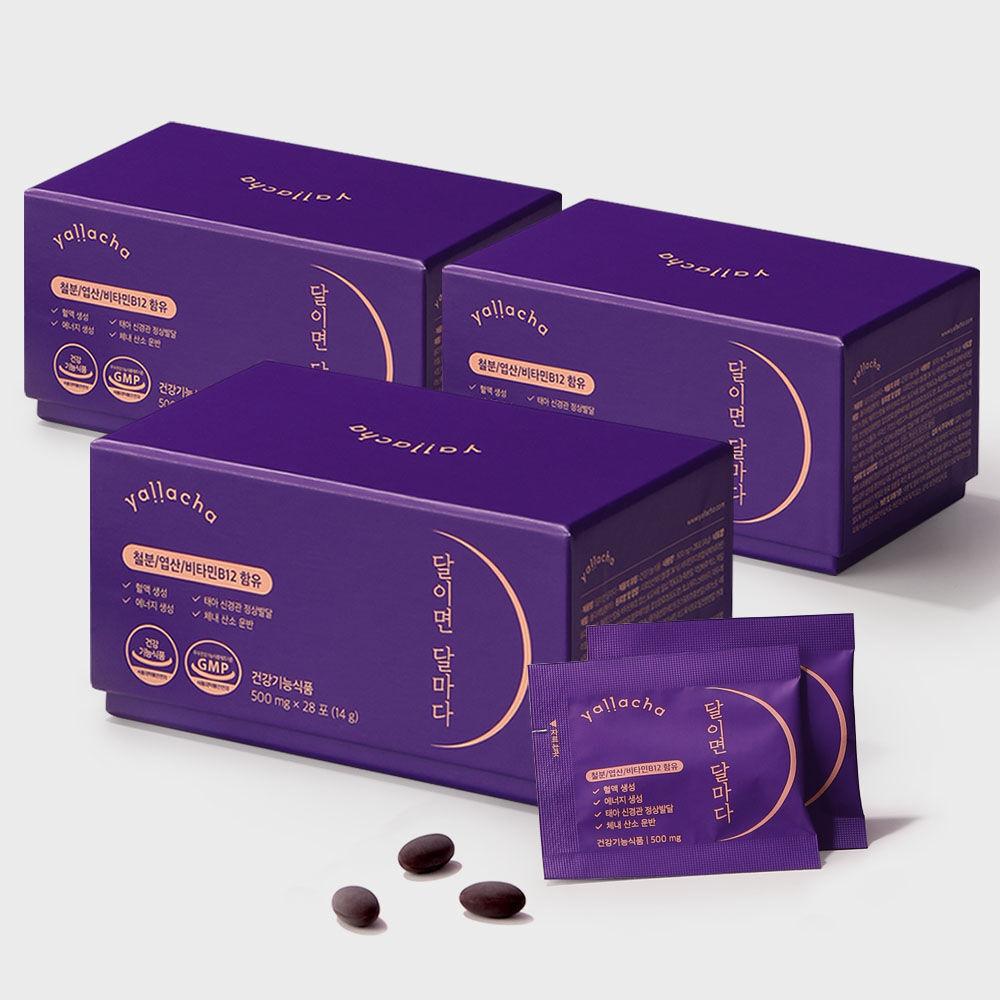 포도맛 츄어블 철분제 <달이면 달마다> (12주분/3박스)