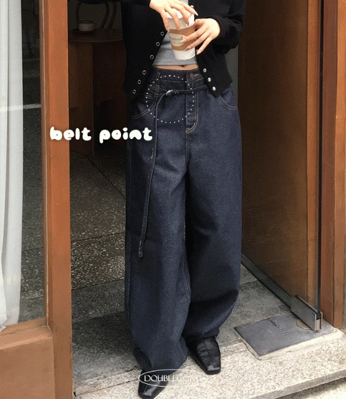 [허리끈포인트/논페이드]d링 끈 벌룬 생지 팬츠