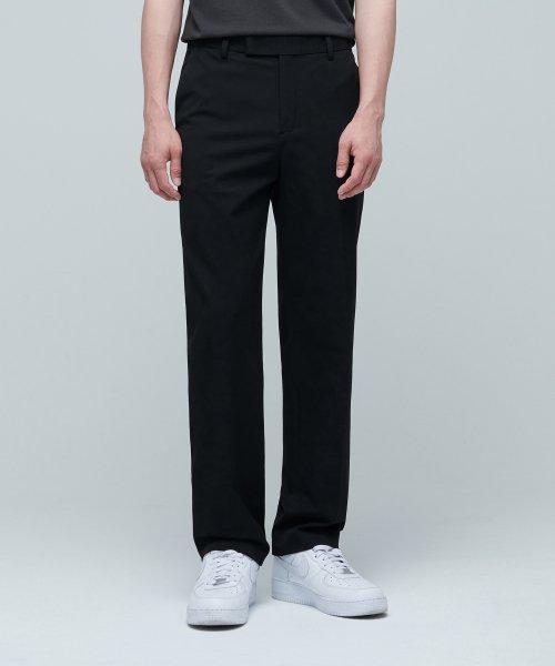 스트레이트 히든 밴딩 슬랙스 [블랙]