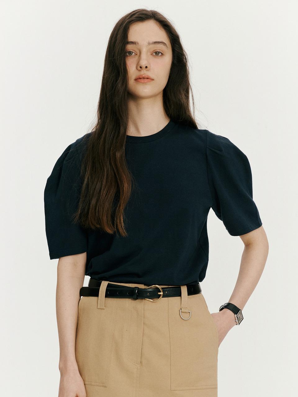 Curved short sleeve tee - Navy