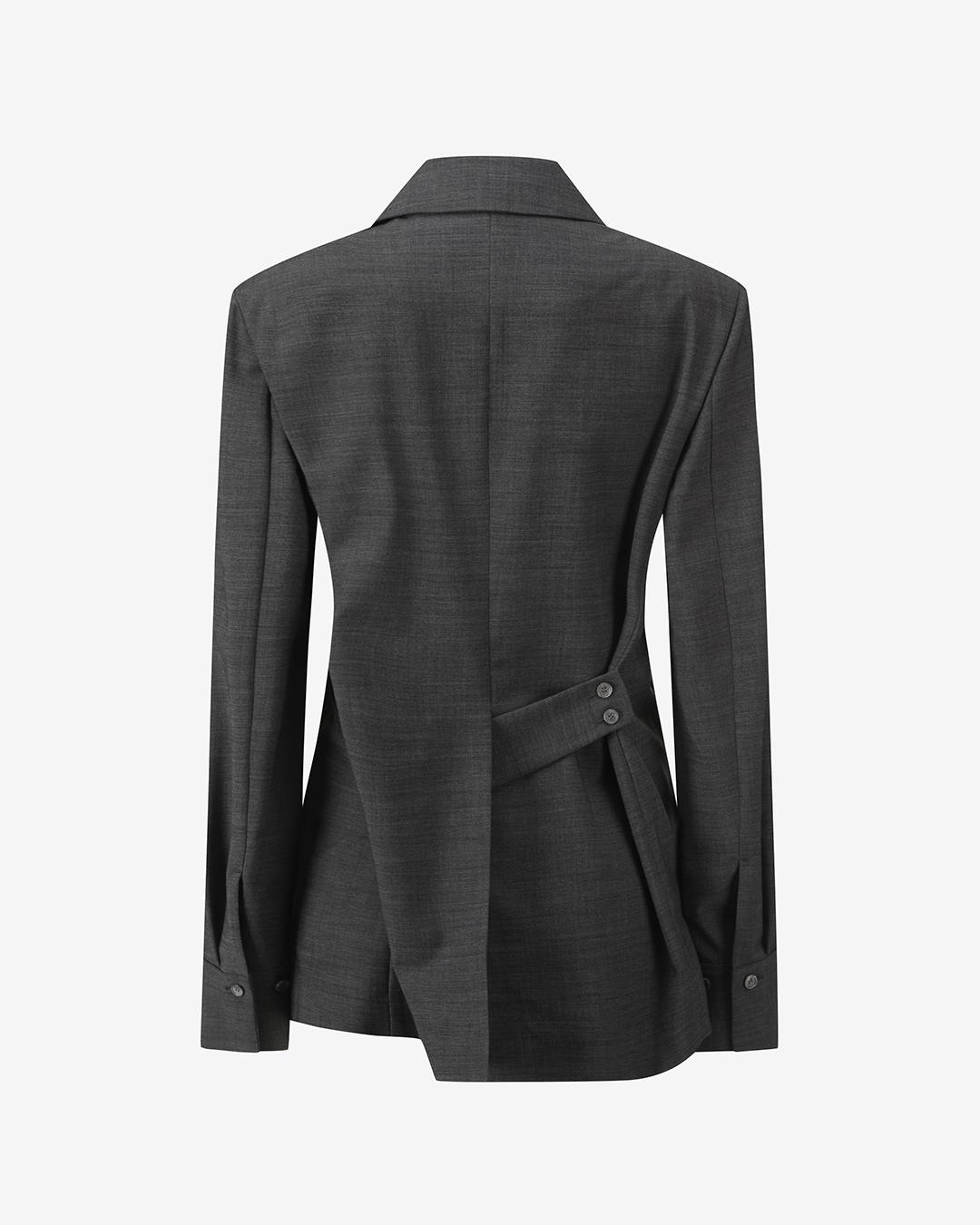 SHIRT TAILORED JACKET_CHARCOAL GRAY