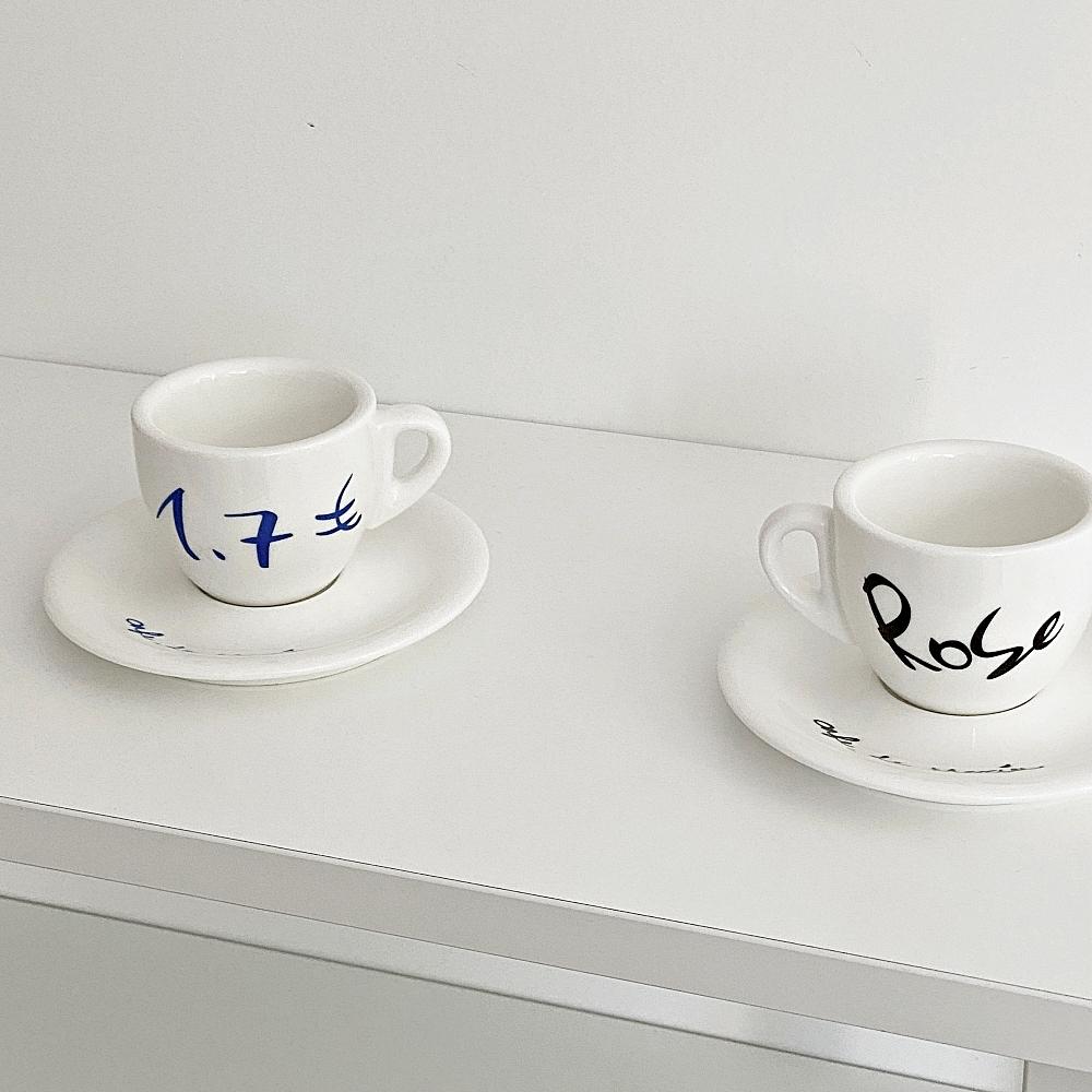 lettering espresso set 1.7€ 에스프레소 컵앤소서 커피잔 2인 세트