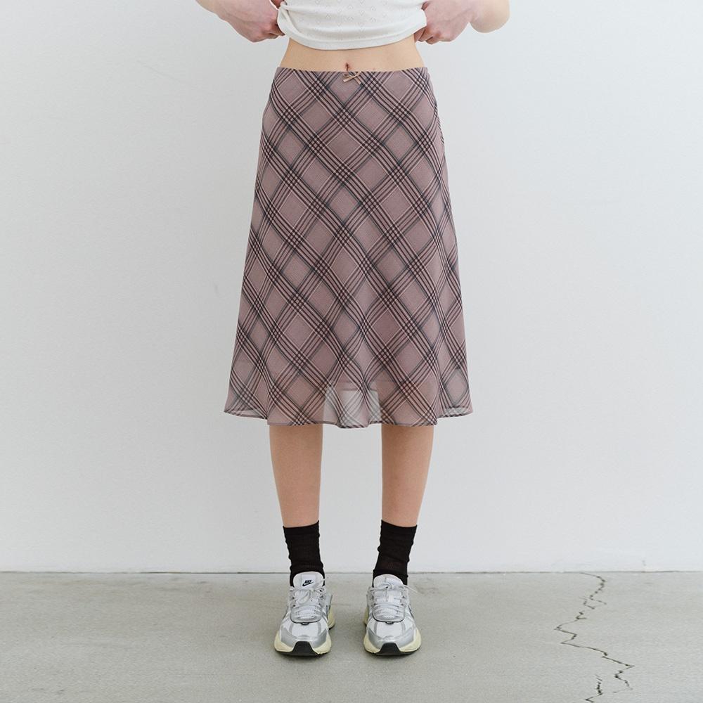 Nina Flared Skirt - Checkered Pink