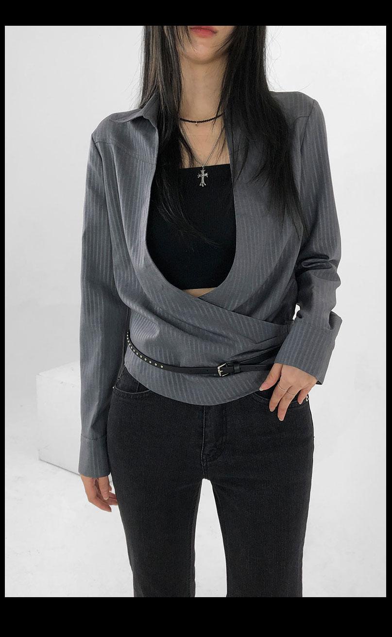 차코 스트라이프 셔츠 -2 COLOR