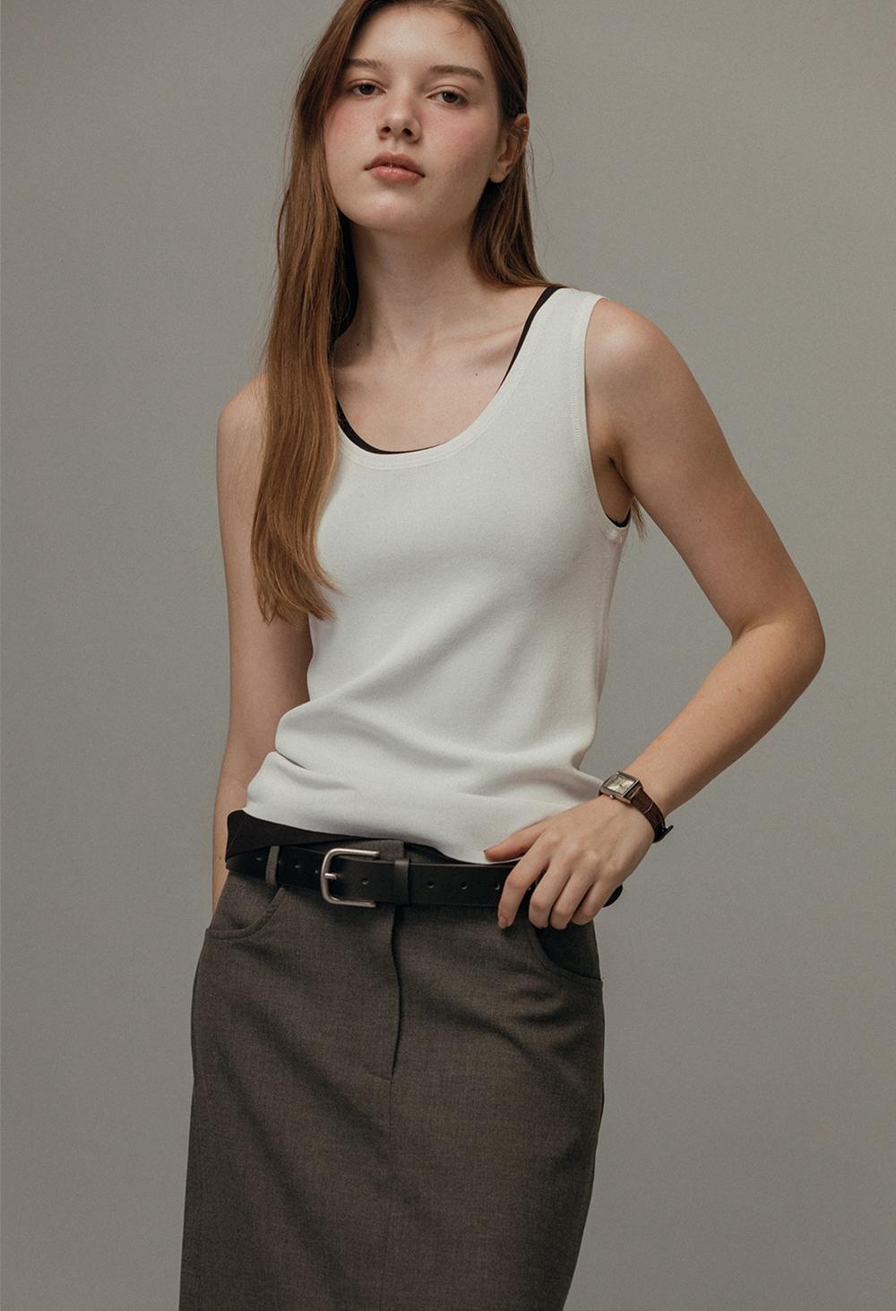 시즌즈 베이직 라운드 니트 나시 - IVORY 8/25 예약 발송