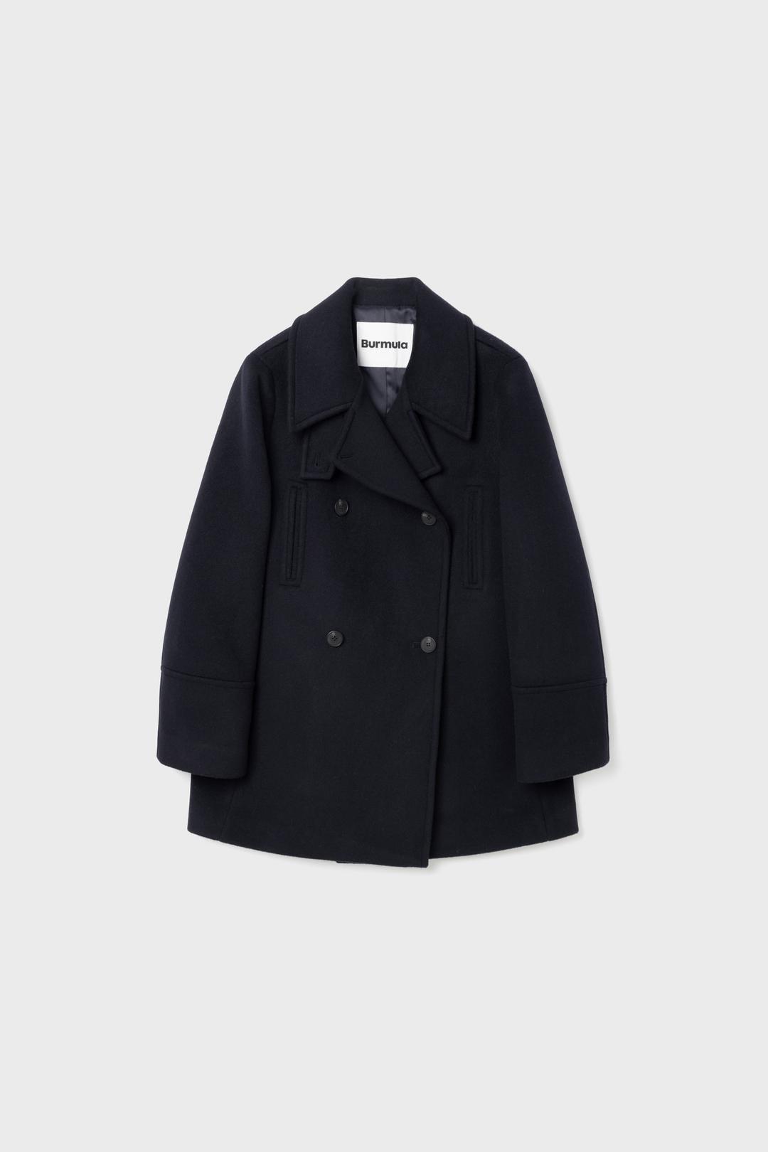 WOOL PEA COAT (NAVY)