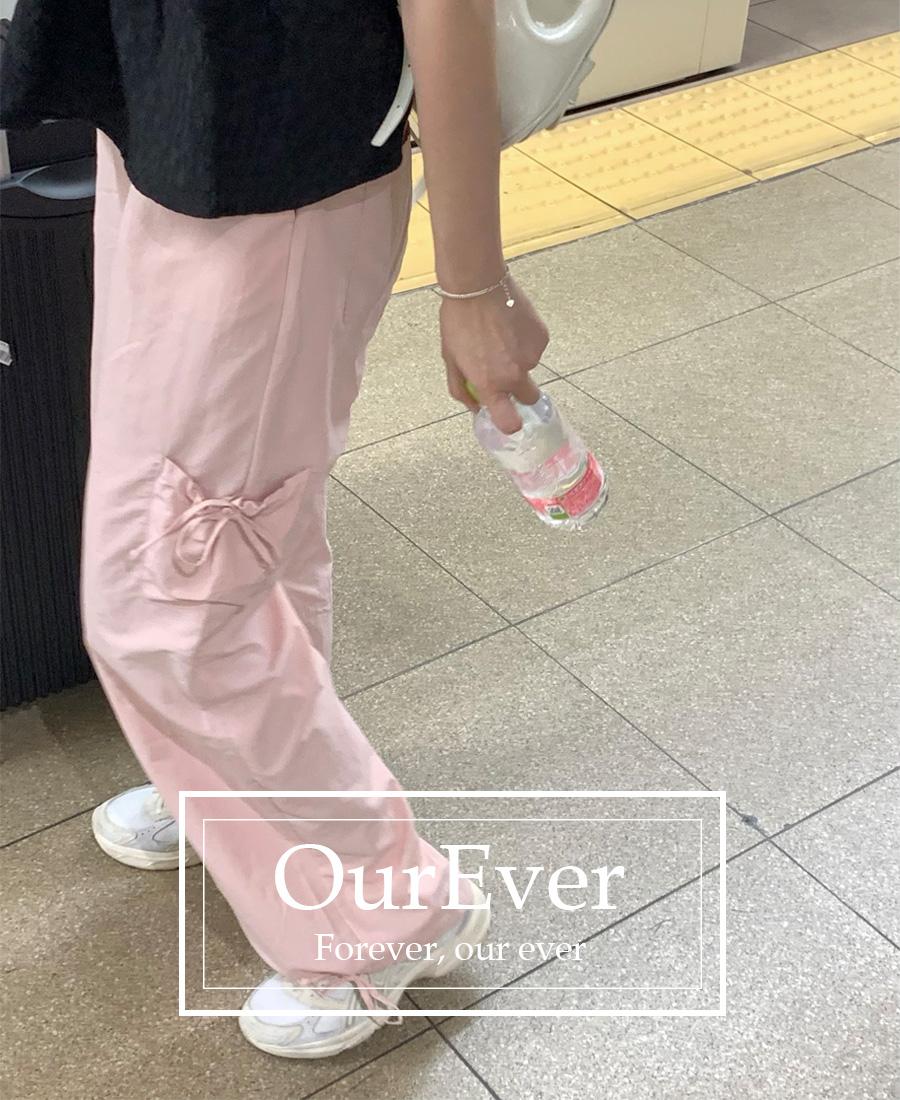 (made) heather cargo pants - pink