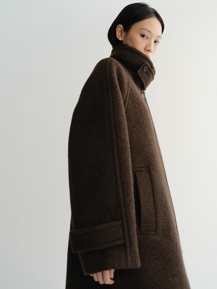 ALPACA BALMACAAN COAT (BROWN)