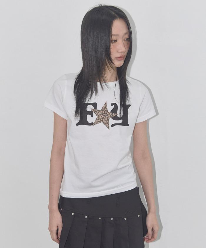 FY LEOPARD TEE (WHITE) F25QB100