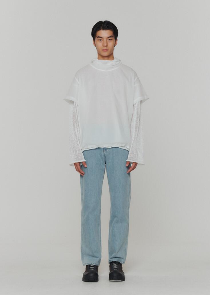 SHEER STRING SHORT SLEEVE ANORAK WHITE