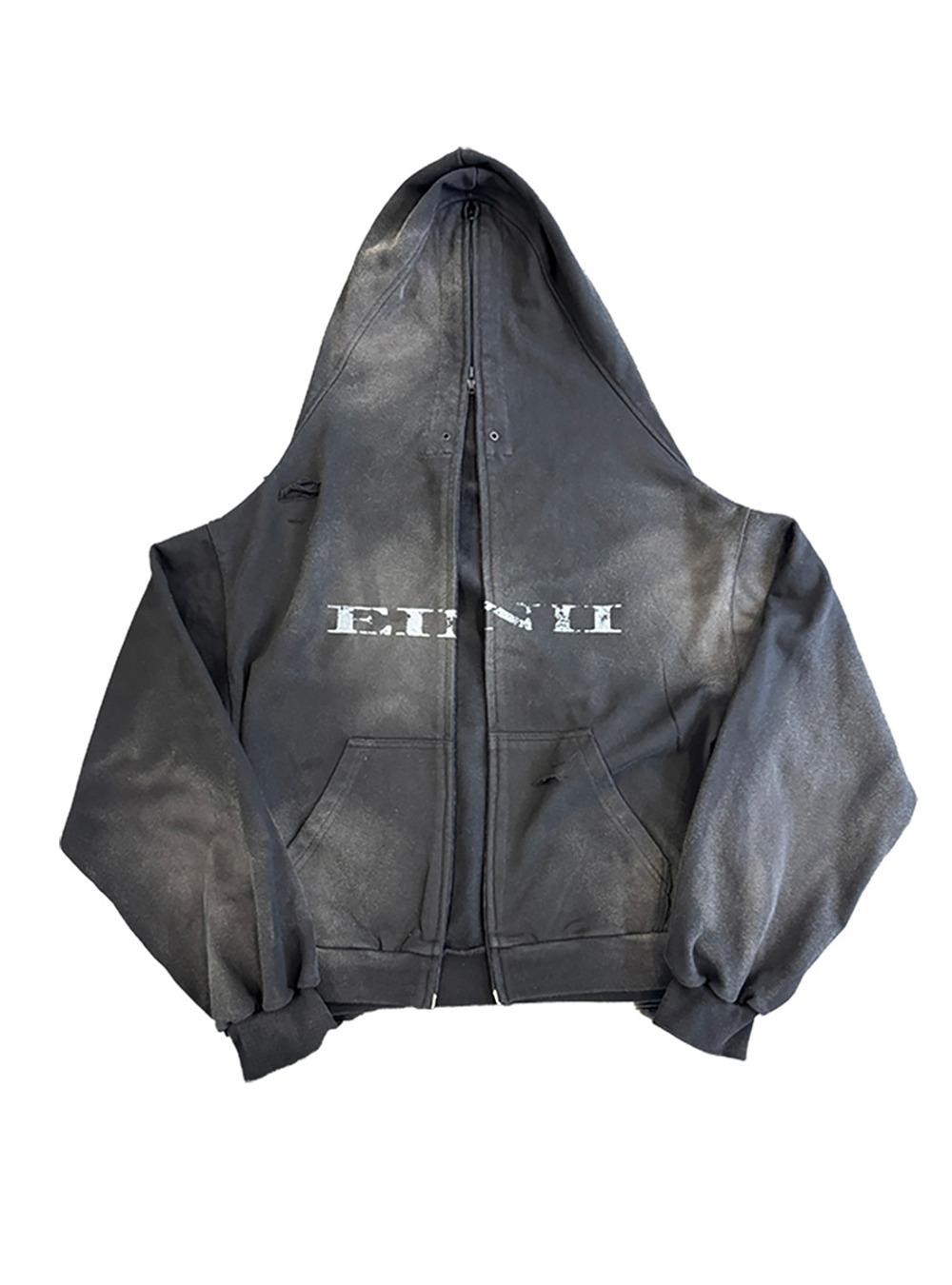 [no E mosen] Washed Distressed Hoodie