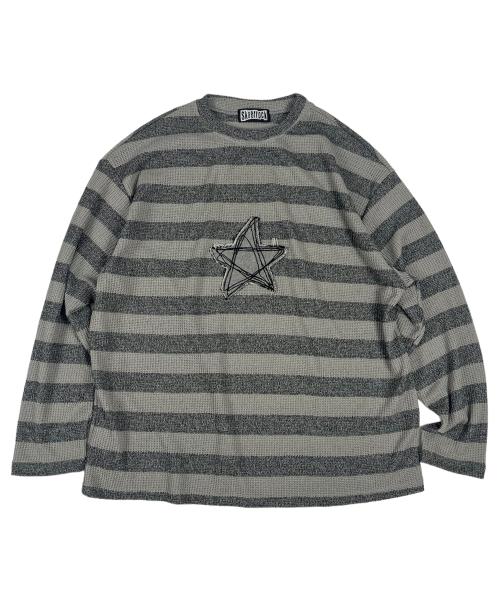 Loose Melange Knit Star Pullover (beige*gray)