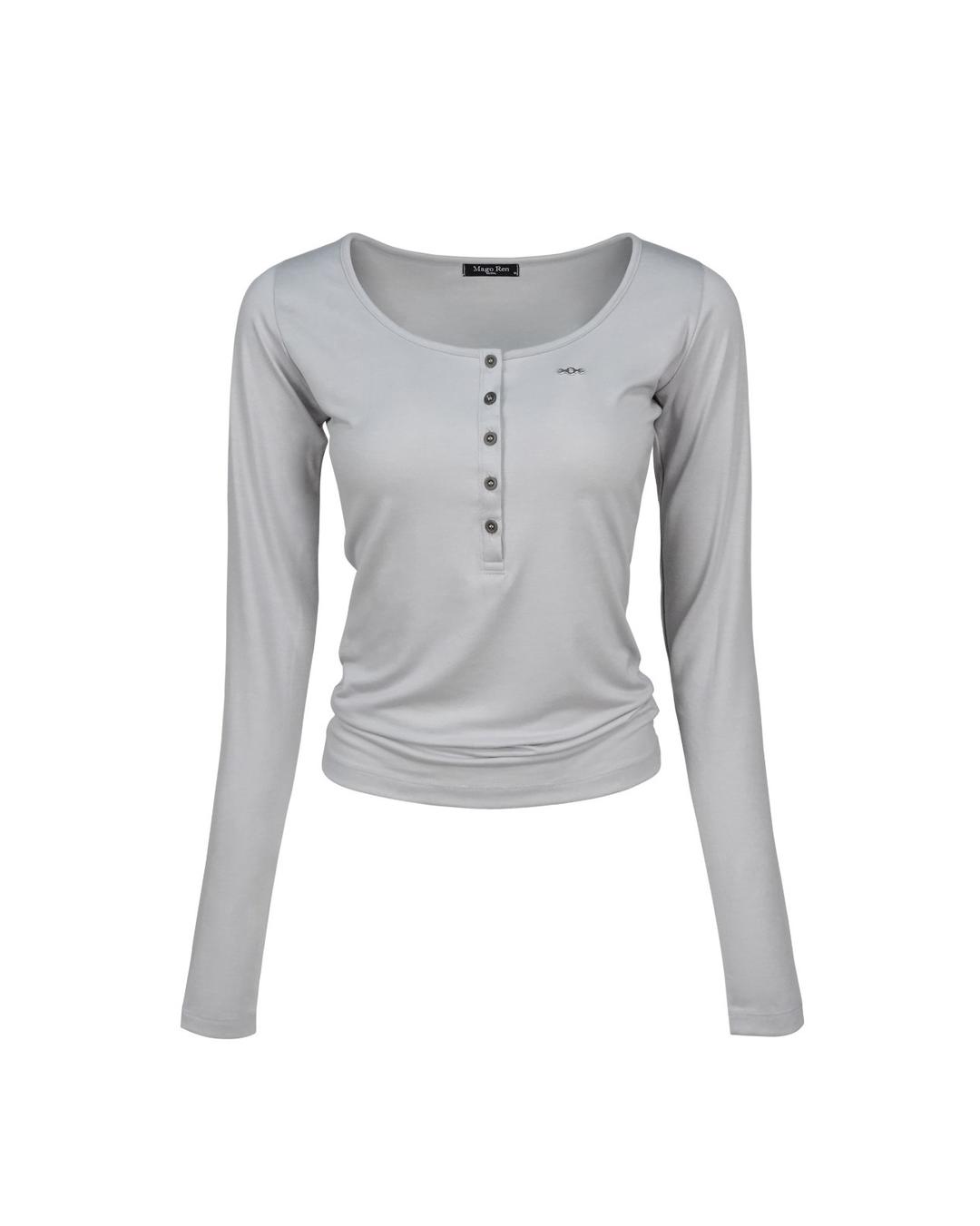 Metal Triclipse Henley Neck Long Sleeve Gray