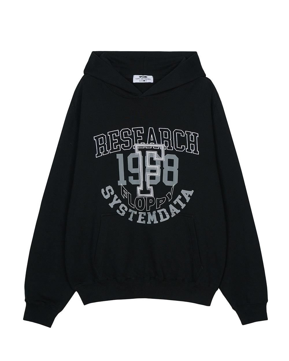 Volume Layered F Lettering Hoodie Black