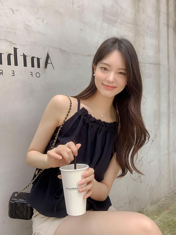 렌느 [휴양지룩/하객룩] 로제 린넨 홀터넥 나시 (4colors)