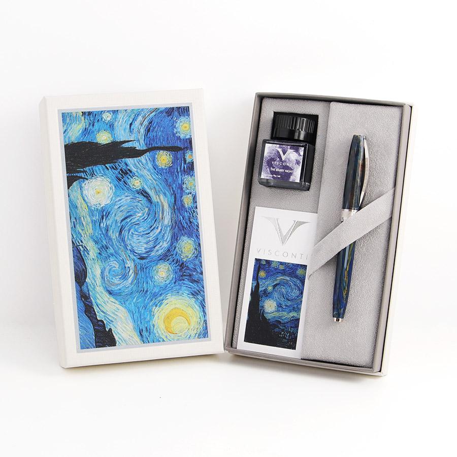 비스콘티 만년필 반고흐 별이 빛나는 밤 병잉크 세트 (고흐닙)