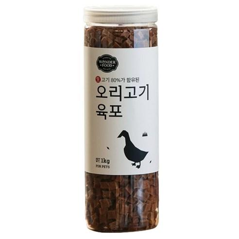원더푸드 강아지 대용량 고기가득 담은 져키 육포, 1kg, 오리, 1개 - 간식/영양제 | 쿠팡