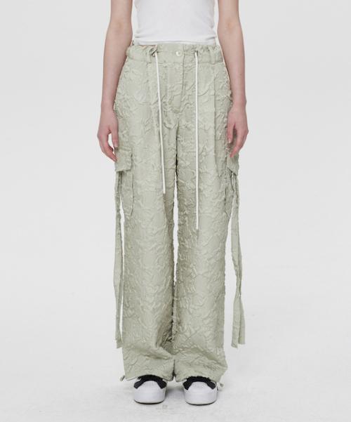 시그니처 링클 카고 팬츠 그린