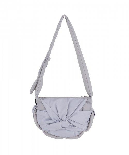 Knotted Mini Padding Bag (Nylon-Silver)