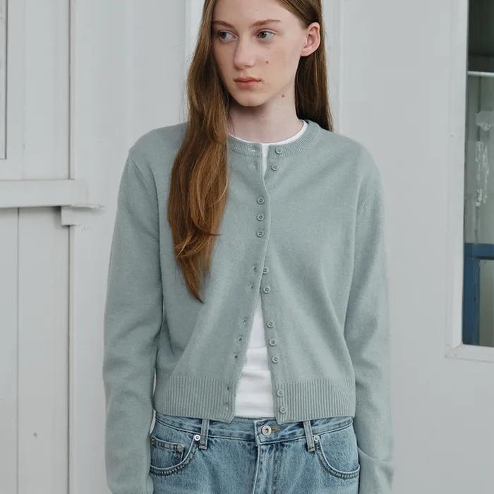 [3/27 순차 발송] fine wool cardigan - haze blue