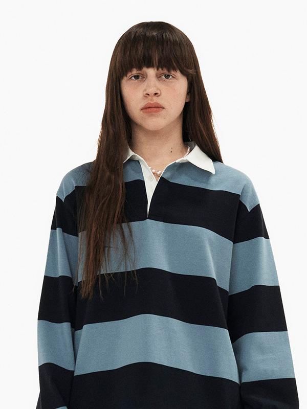 Stripe Rugby T-shirt / Blue