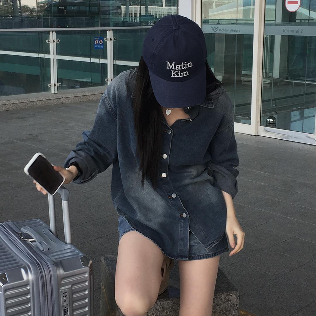 크림치즈마켓 [기획/세트가격] 셀레스트 스프링 데님 긴팔 셔츠 루즈핏 청남방  + 숏팬츠 데님 셋업 투피스 - set