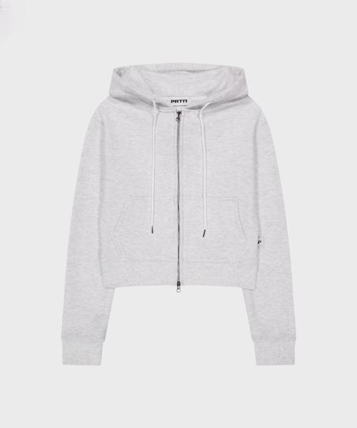 ESSENTIAL SWEAT HOOD ZIP-UP-WHITE MELANGE