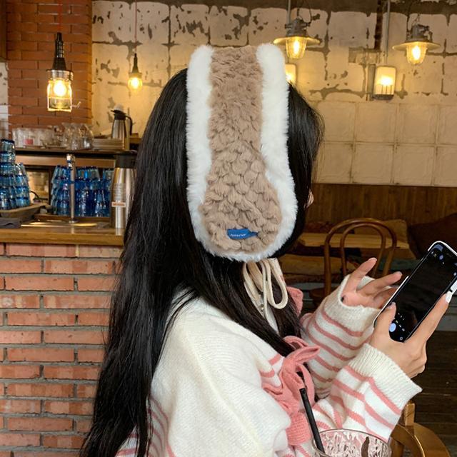 소프트 퀄팅 토끼털 귀도리 겨울 귀마개 귀덮개 이어머프 2color