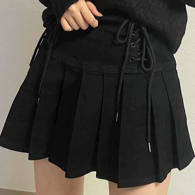 🎀치마1위🎀 바배🚀 [S~XL/허리스판/속바지o] 코르셋 테니스 플리츠 청 미니 스커트 (2color)