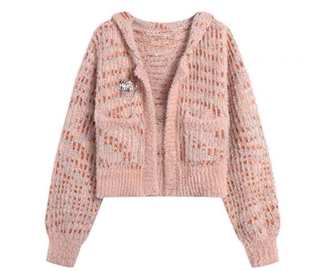 (주문폭발+당일출고)니트 후드 가디건