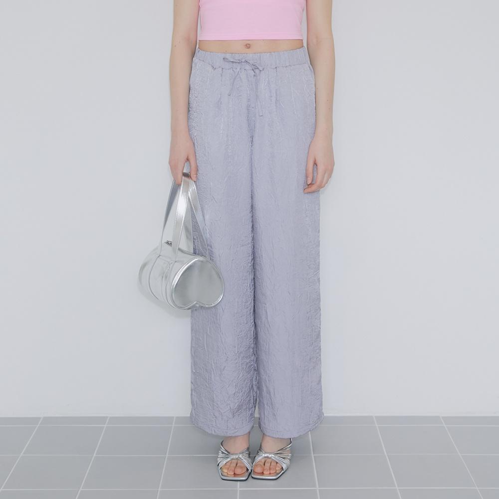 WRINKLE RIBBON PANTS (SMOKE VIOLET)