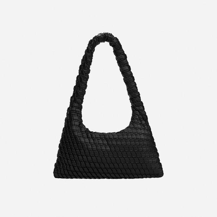 Textured Hobo Bag Small Black