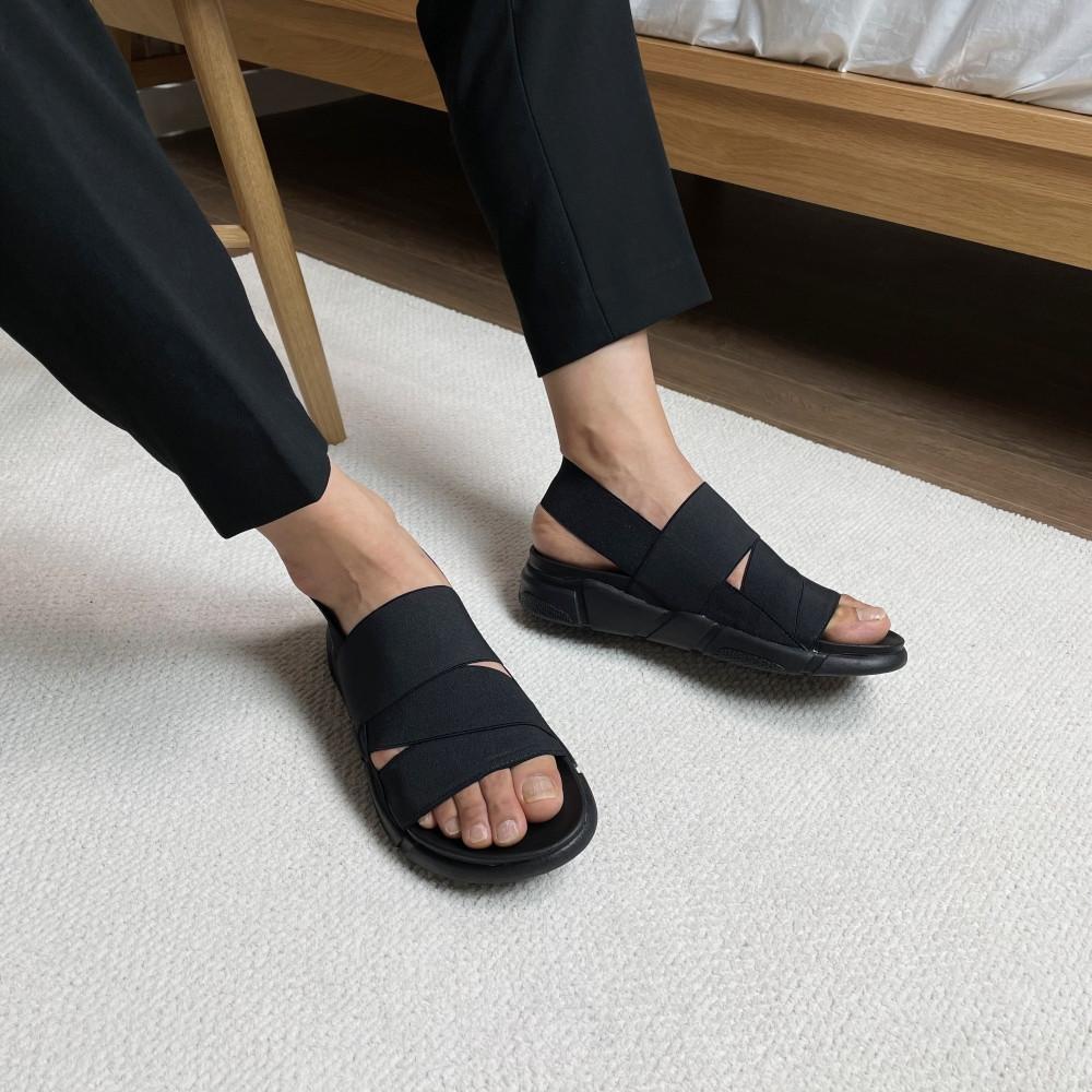 남자 여름 푹신한 밴딩 T 스트랩 쿠션 샌들 신발 발편한 키높이 발볼넓은 샌달